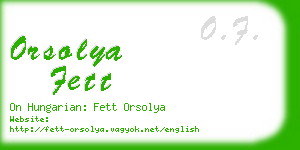 orsolya fett business card